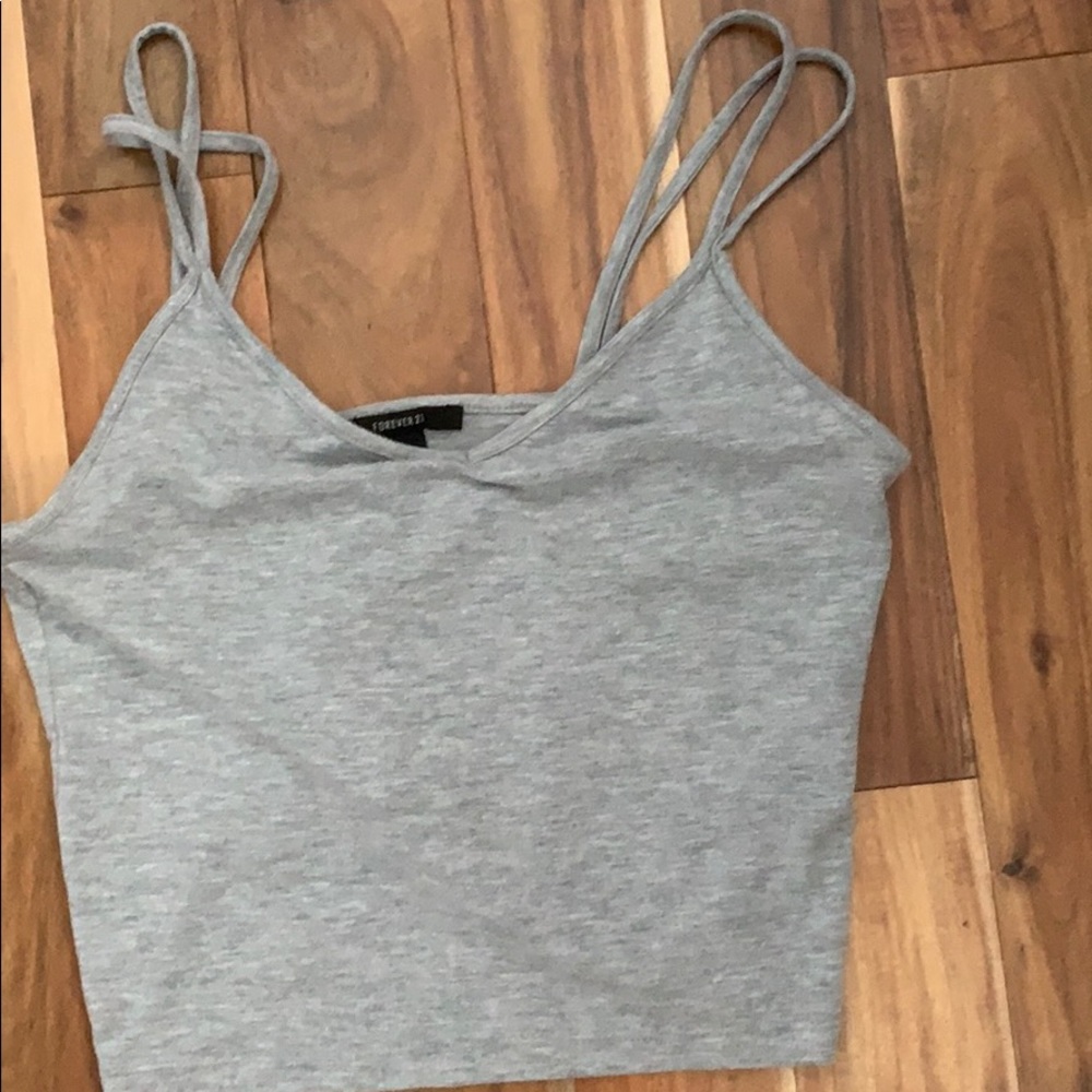 Grey two spaghetti strap shirt